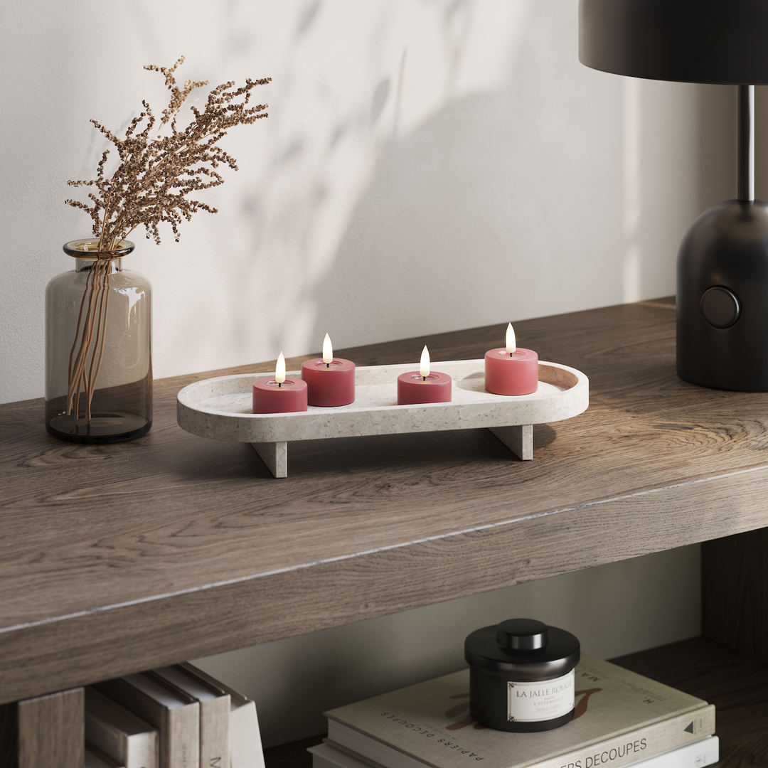 Flameless LED Bordeaux Set of 2 Tealights