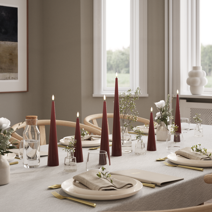 Flameless LED Bordeaux Cone Candle