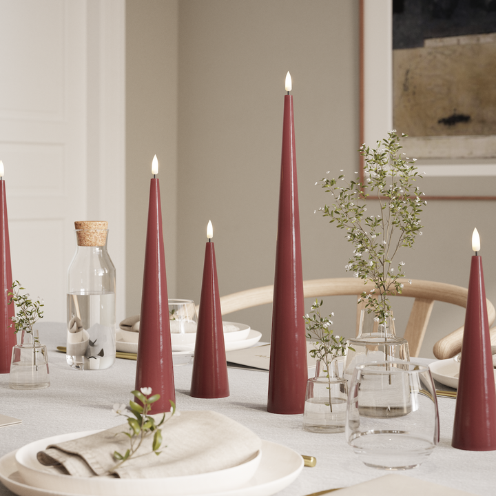 Flameless LED Bordeaux Cone Candle