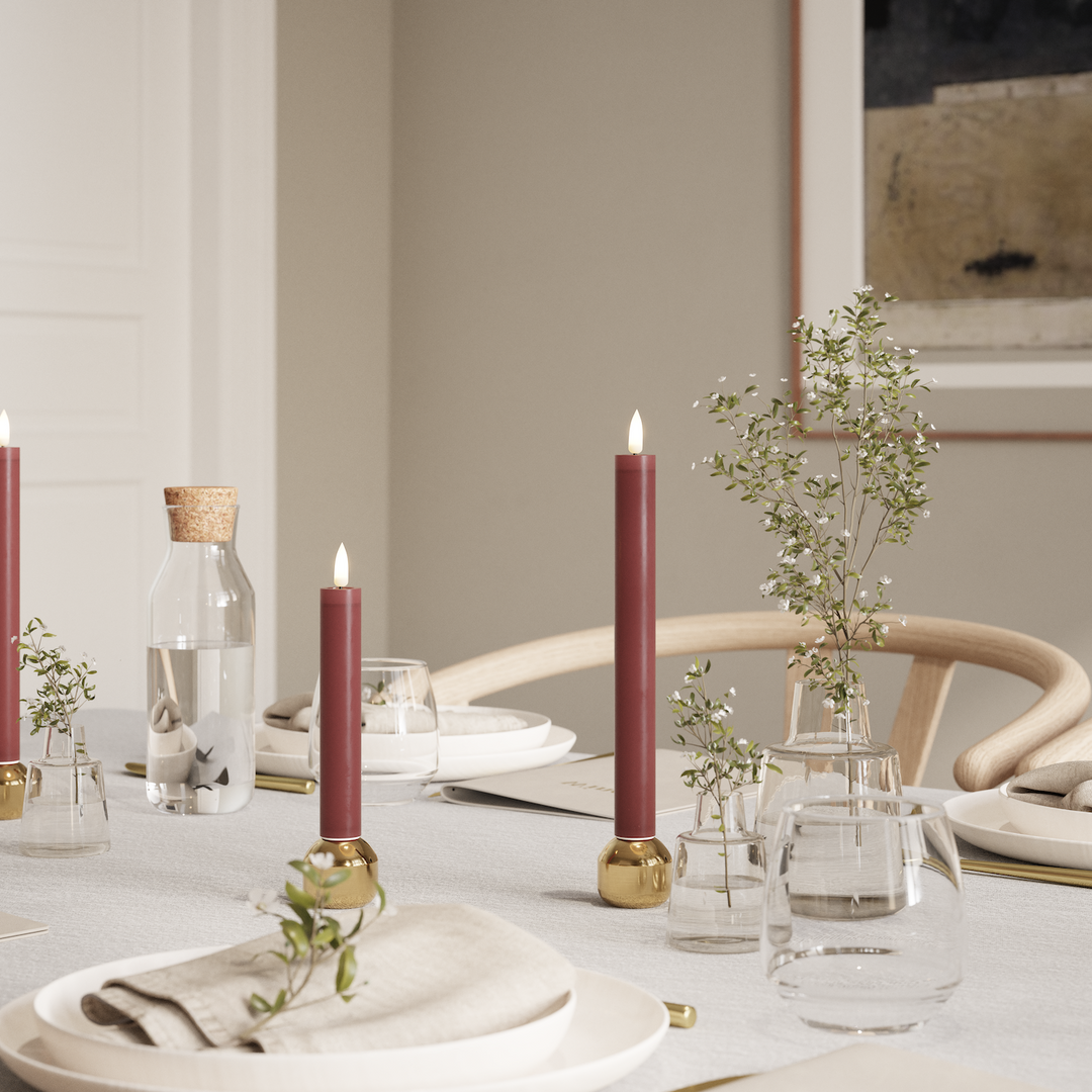 Flameless LED Bourgogne Wax Pillar Candle