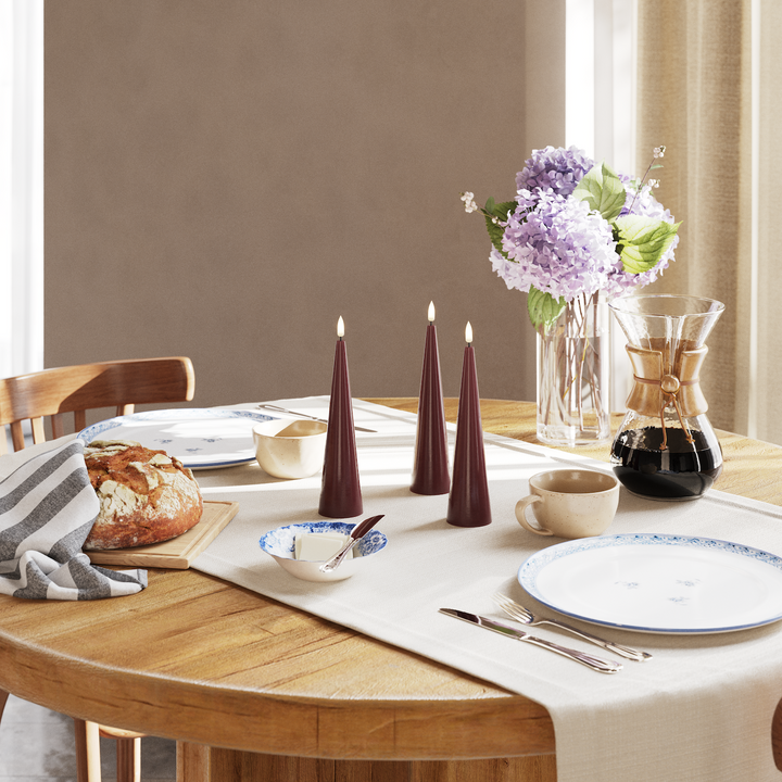 Flameless LED Bordeaux Cone Candle