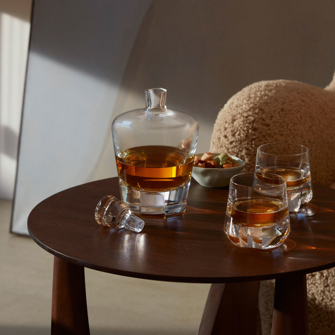 Whisky Islay Tumbler with Walnut Coaster Set of 2