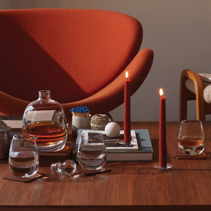 Whisky Islay Tumbler with Walnut Coaster Set of 2