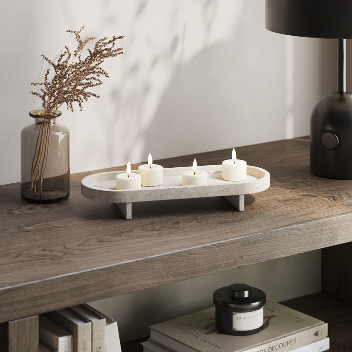 Flameless LED Cream Set of 4 Tealights