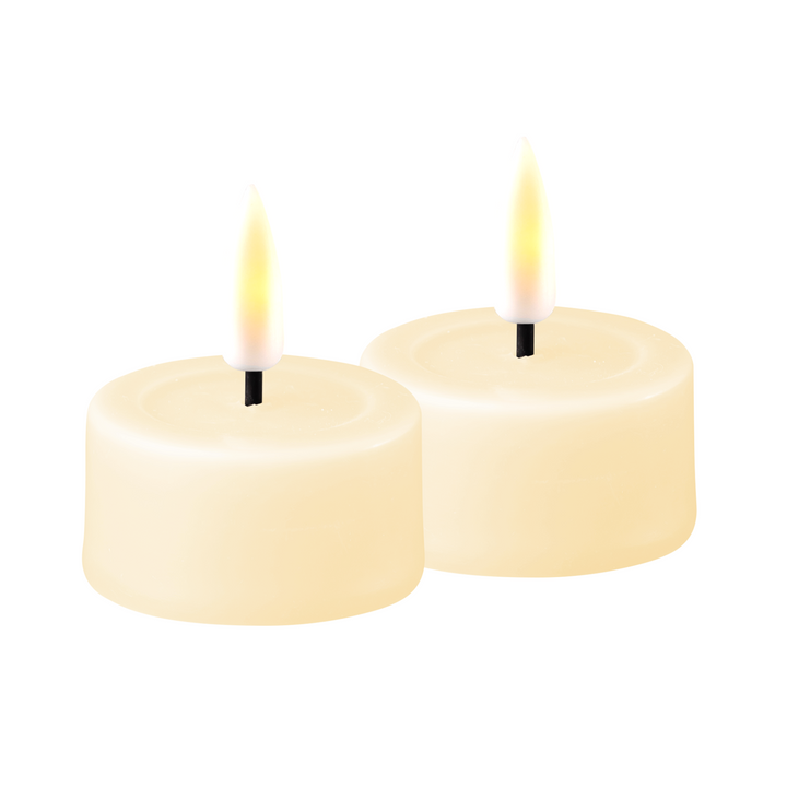 Flameless LED Cream Set of 2 Tealights