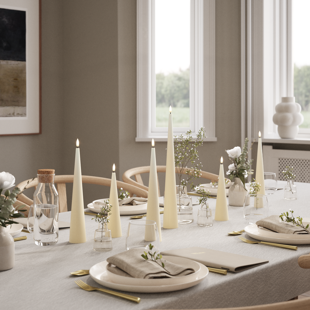 Flameless LED Cream Cone Candle