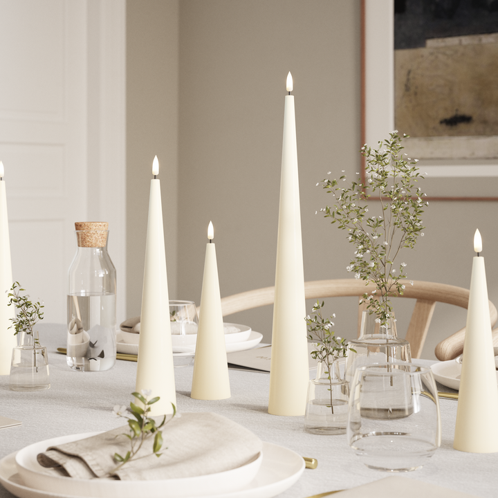 Flameless LED Cream Cone Candle
