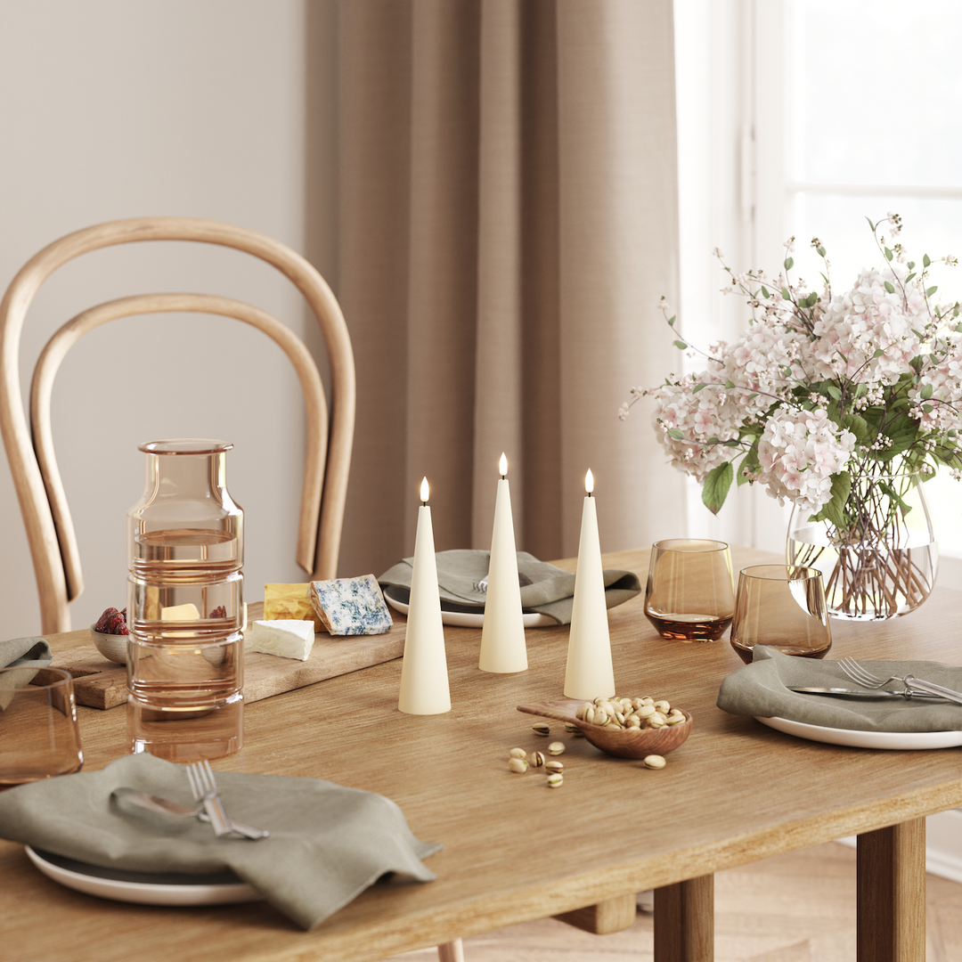 Flameless LED Cream Cone Candle