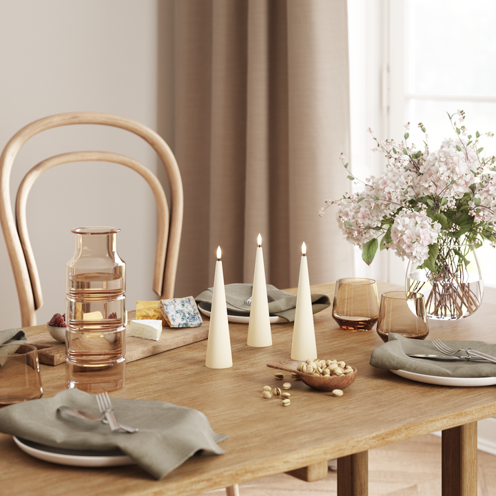 Flameless LED Cream Cone Candle