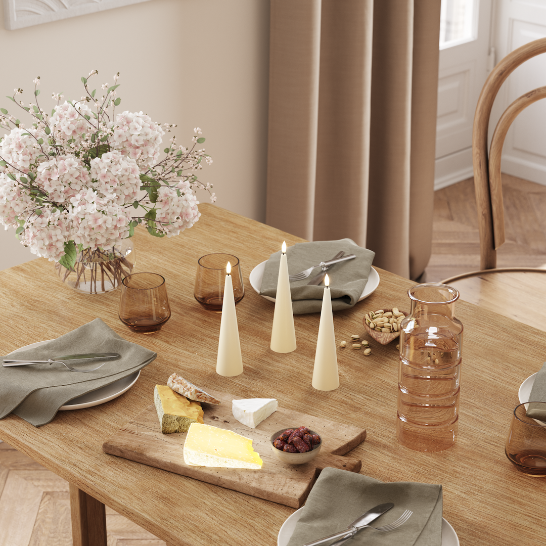 Flameless LED Cream Cone Candle