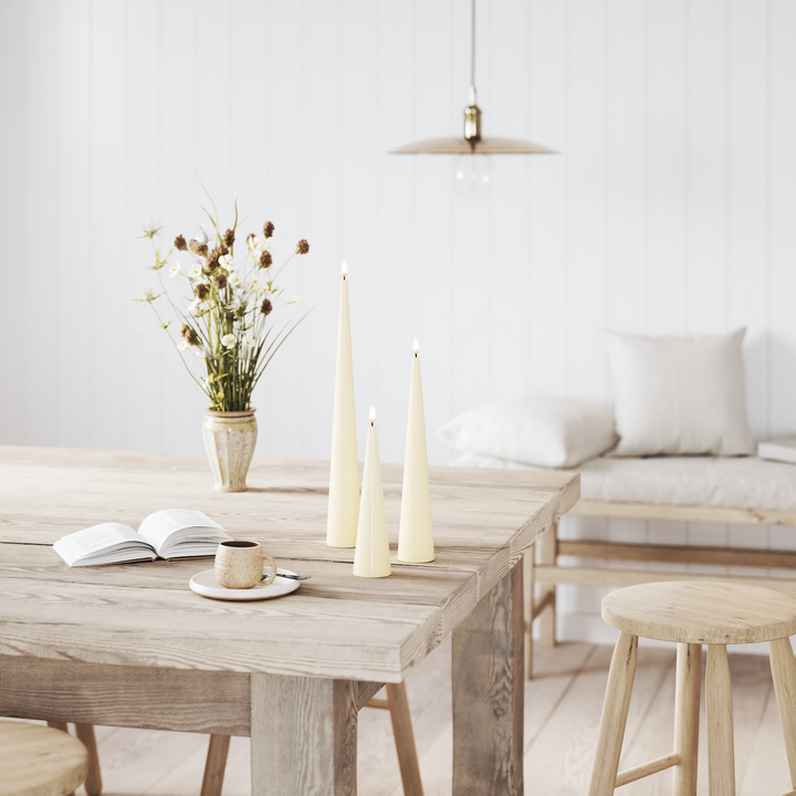 Flameless LED Cream Cone Candle