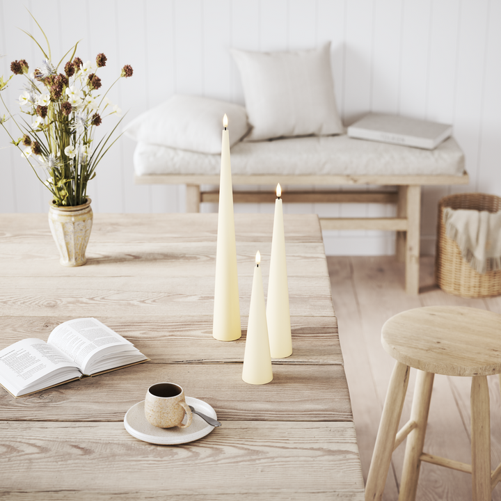 Flameless LED Cream Cone Candle