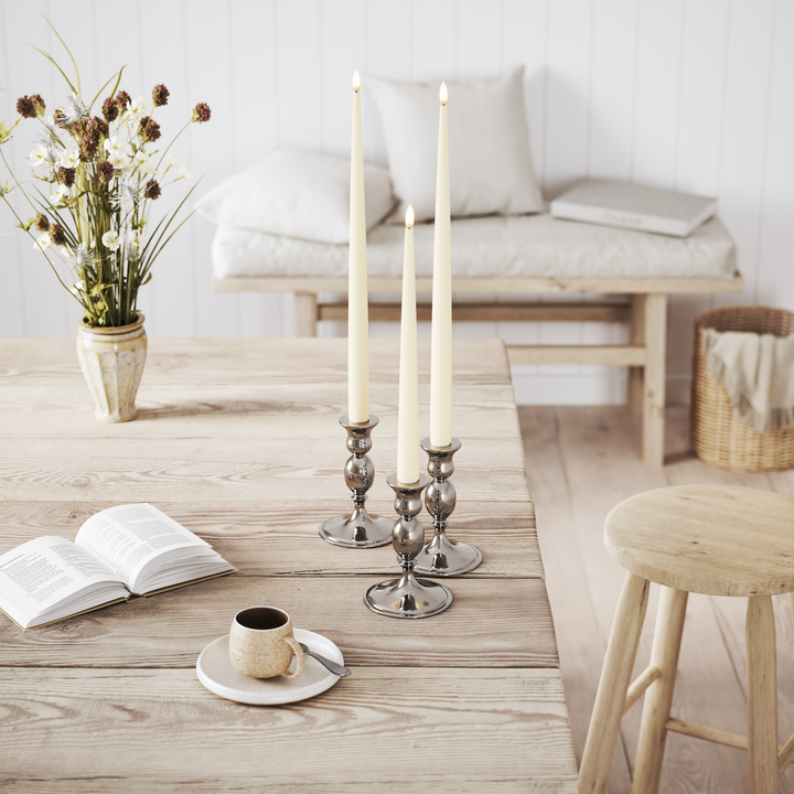 Flameless LED Candle Shiny Dinner Candle Set of 2