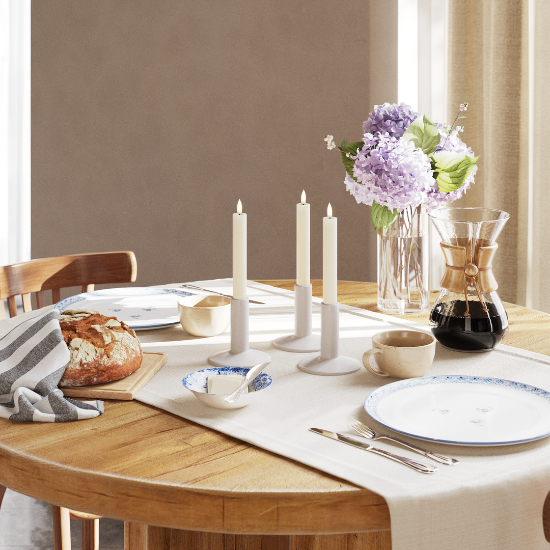 Flameless LED Cream Wax Pillar Candle