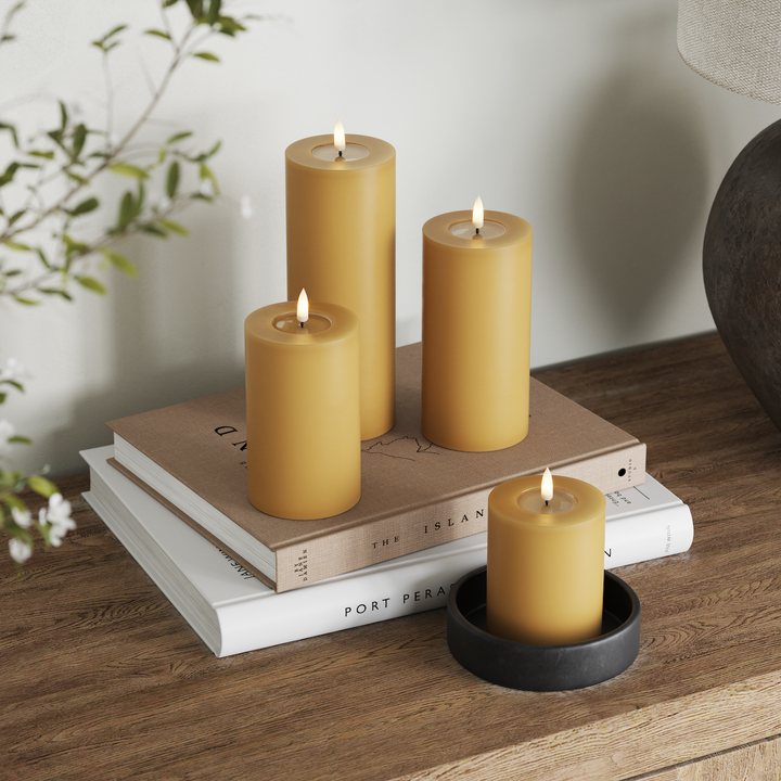 Flameless LED Curry Wax Pillar Candle