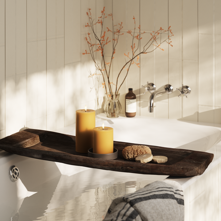 Flameless LED Curry Wax Pillar Candle