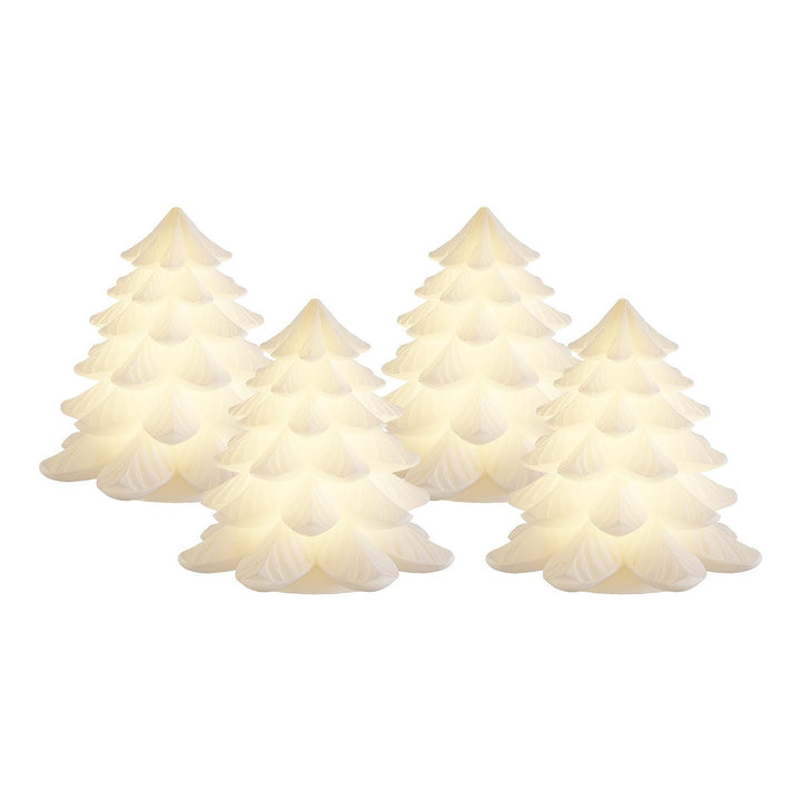 Set of 4 Real Wax Light-Up Decorations with Soft Internal Glow