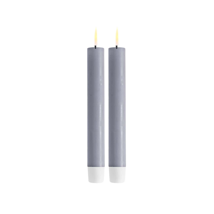 Flameless LED Dust Blue Set of 2 Dinner Candles