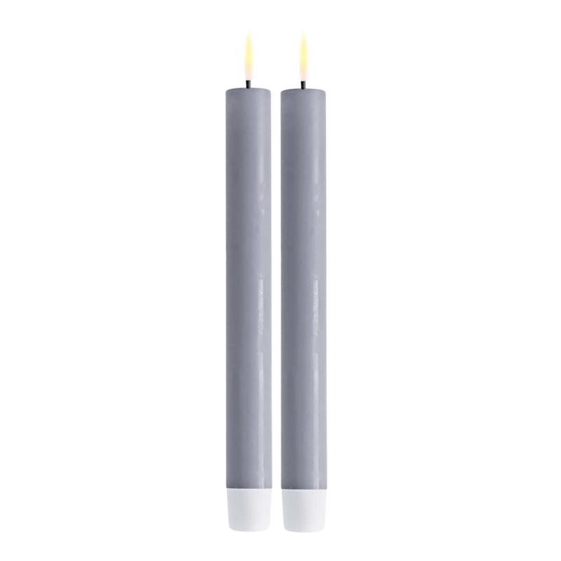 Flameless LED Dust Blue Set of 2 Dinner Candles