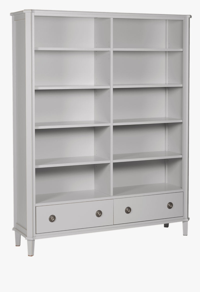 Henshaw 2 Drawer Double Bookcase (Pale Steel)