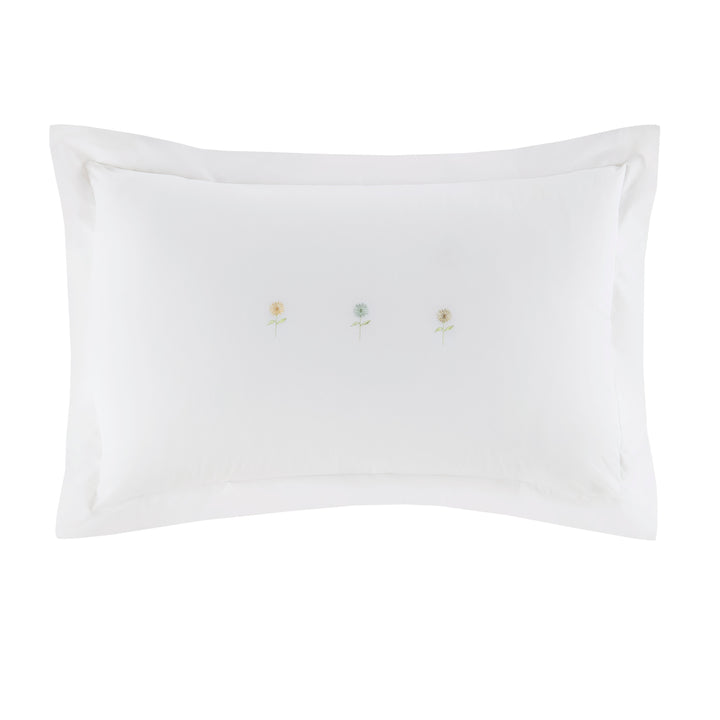 Embroidered Sunflower White Duvet Set