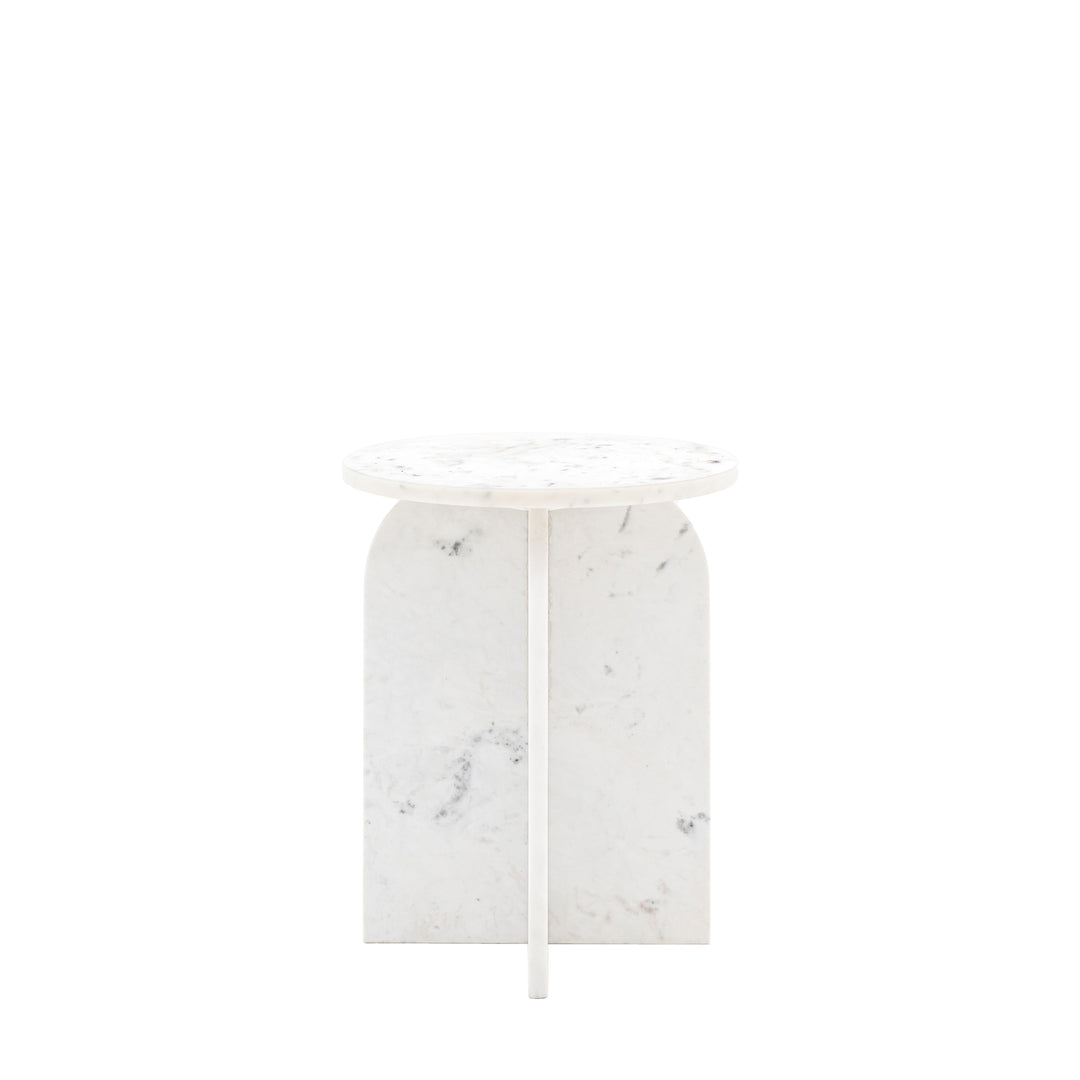 Amalfi White Marble Side Table