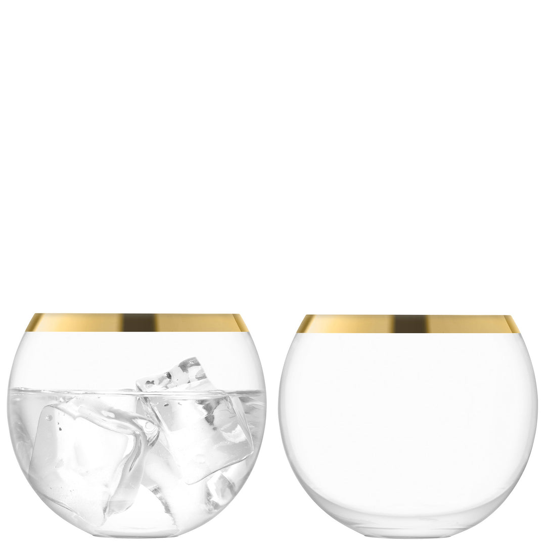 Luca Gold Rimmed Tumbler 330ml Set of 2