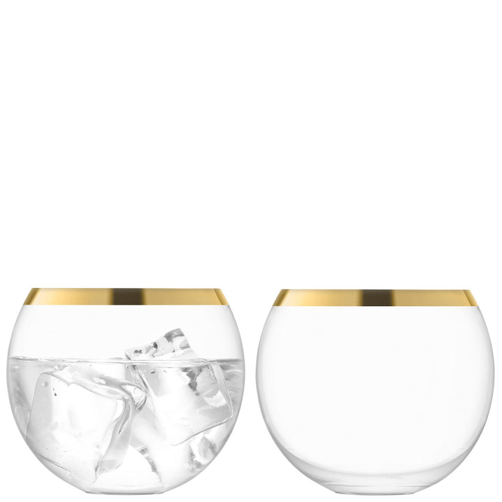 Luca Gold Rimmed Tumbler 330ml Set of 2