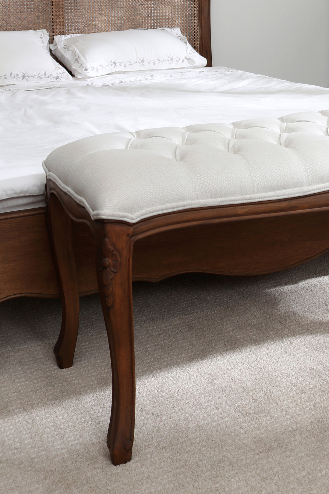 Montpellier Walnut Upholstered Bench