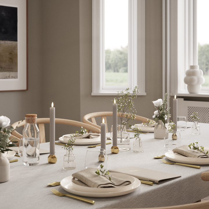 Flameless LED Grey Wax Pillar Candle