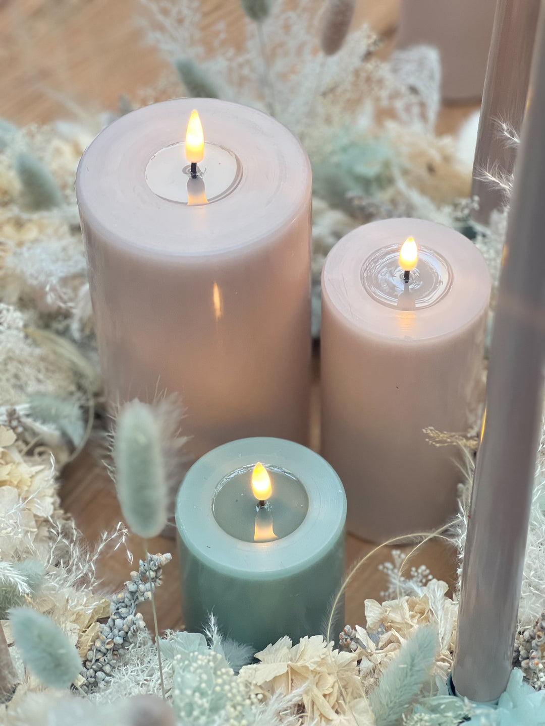 Flameless LED Rose Wax Pillar Candle
