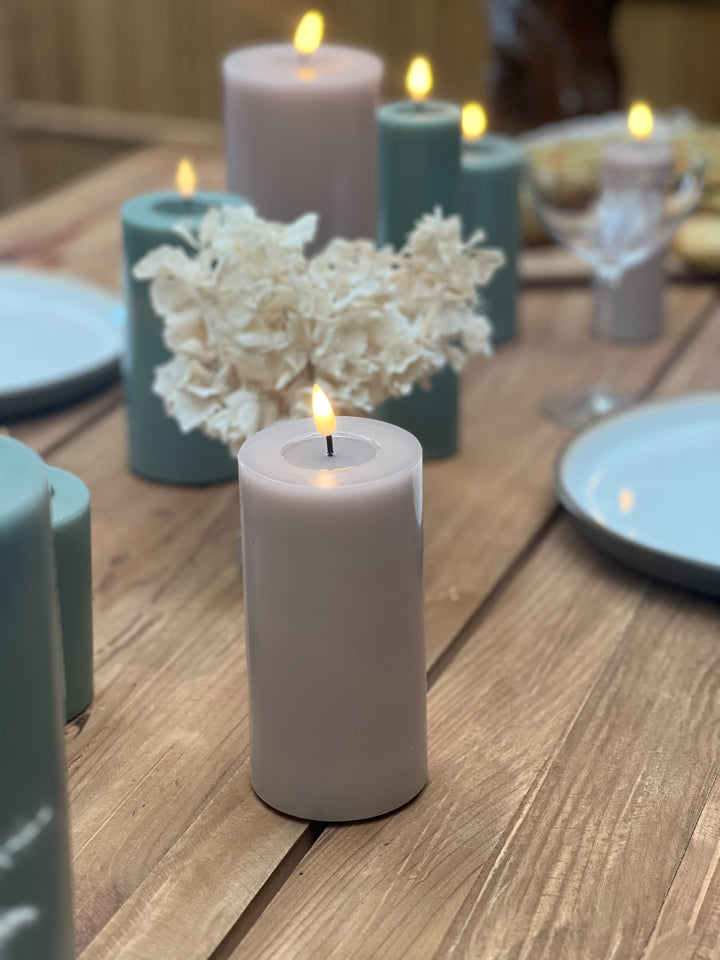 Flameless LED Rose Wax Pillar Candle