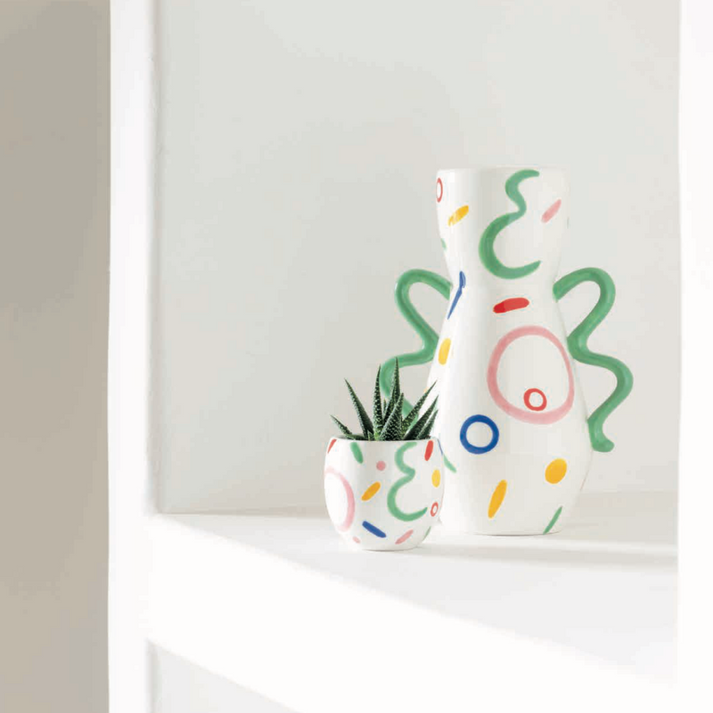 Assorted Colours Ceramic Pippa Plant Pot Set