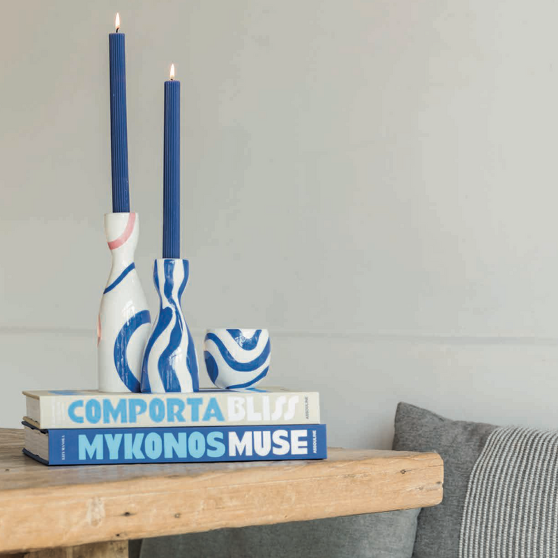 Bold & Blue Ceramic Nino Candle Holder