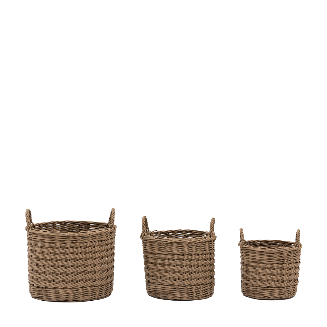 Handwoven Willow Storage Basket Nest - Set of 3