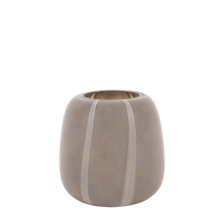 Claro Stripe Taupe Glass Vase