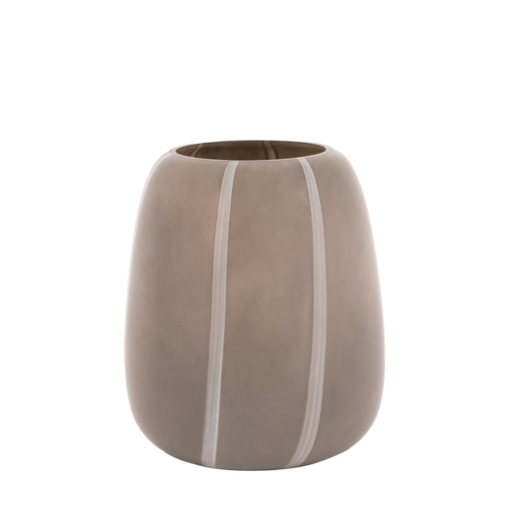 Claro Stripe Taupe Glass Vase