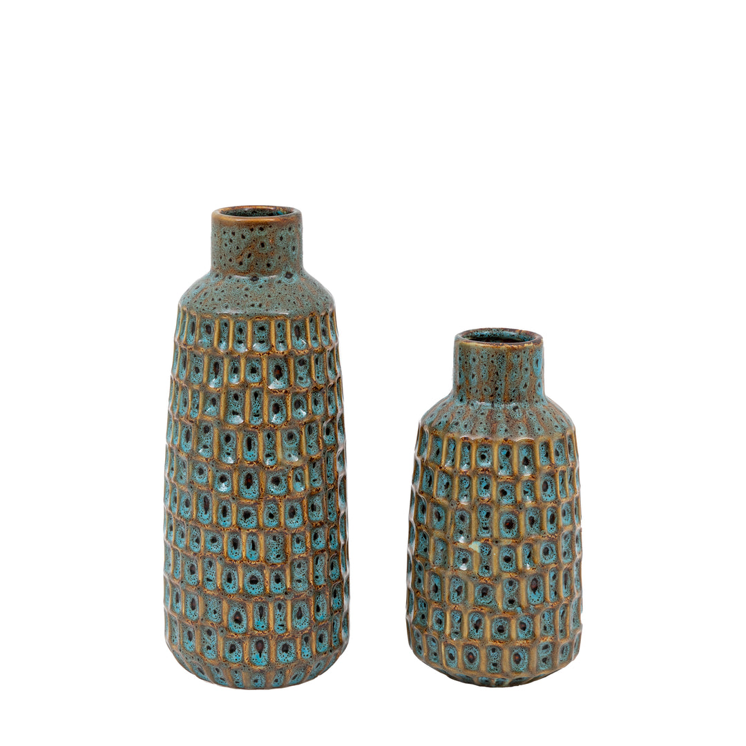 Home Reno Reactive Glaze Vase - Set of 2