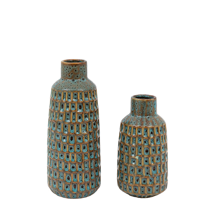 Home Reno Reactive Glaze Vase - Set of 2