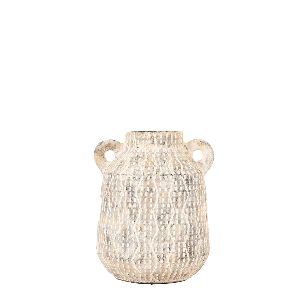 Ica Textured Earthenware Vase - Small