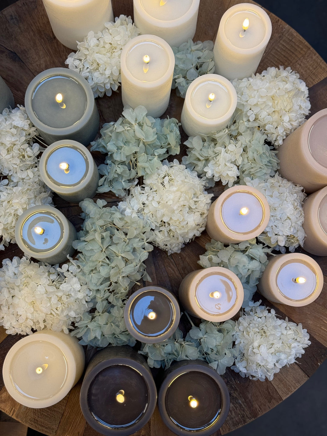 Textured Real Wax Sage Green LED Candle