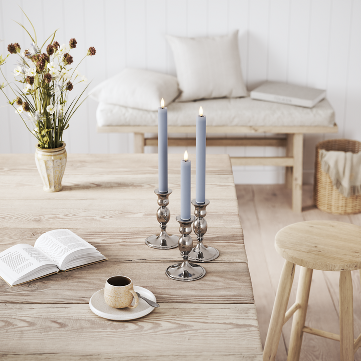 Flameless LED Ice Blue Wax Pillar Candle