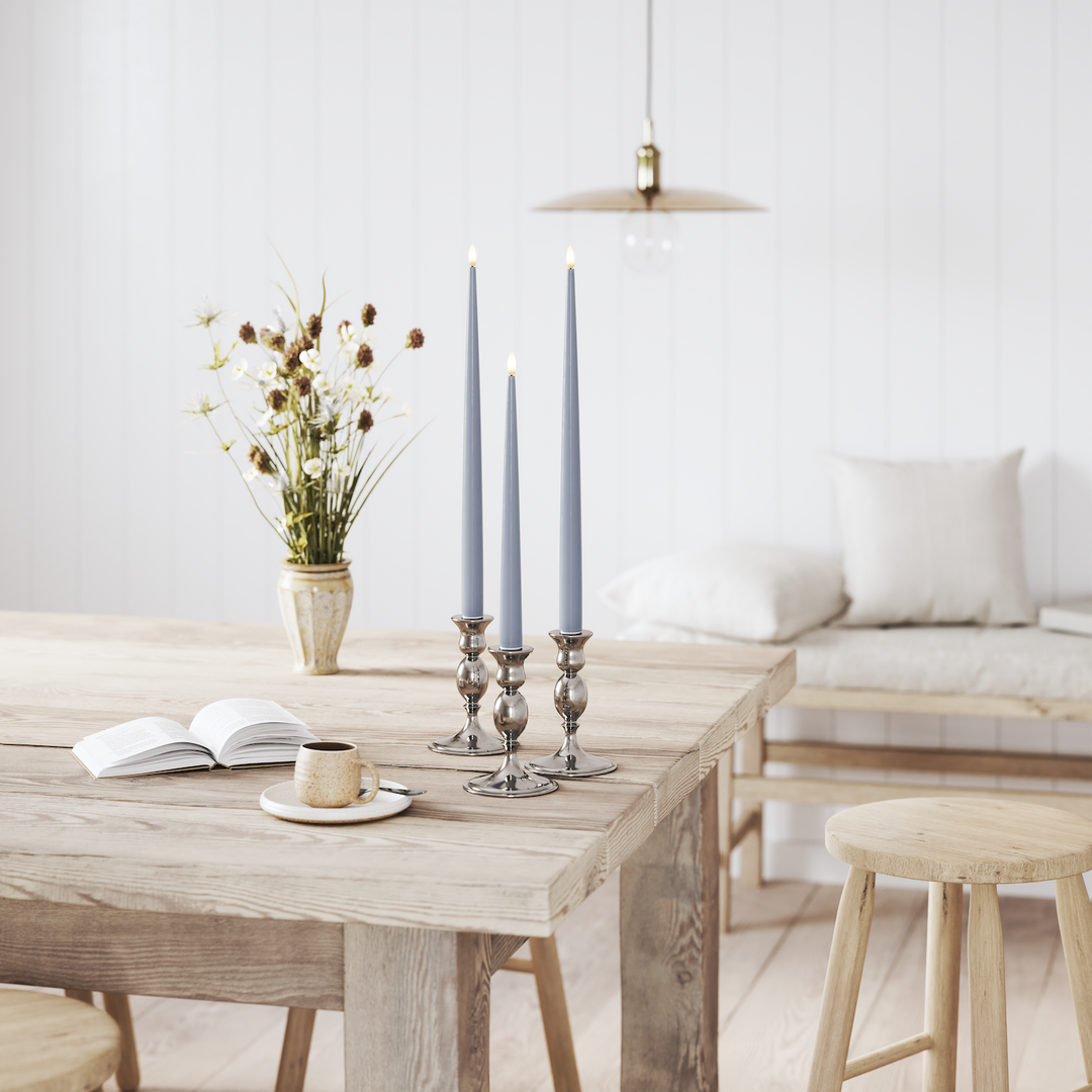 Flameless LED Candle Shiny Dinner Candle Set of 2