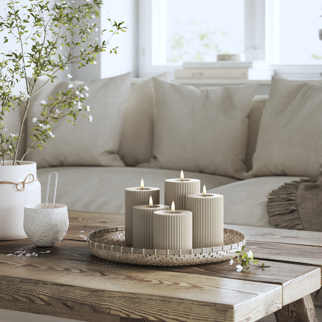 Flameless LED Solid Stripe Candle