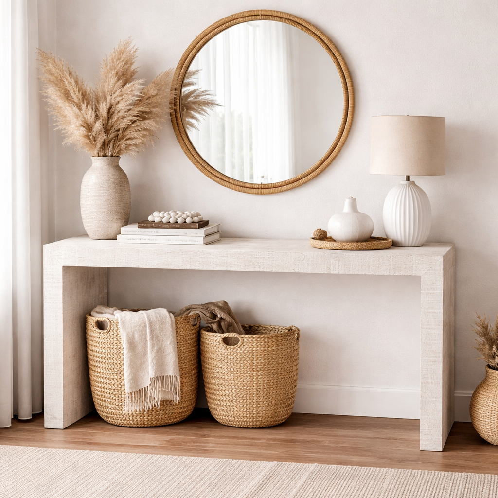 Iowa Whitewash Console Table