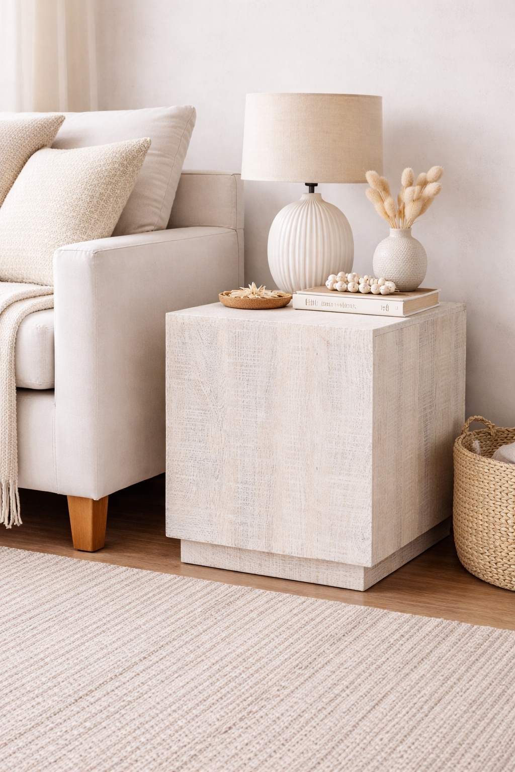 Iowa Whitewash Side Table