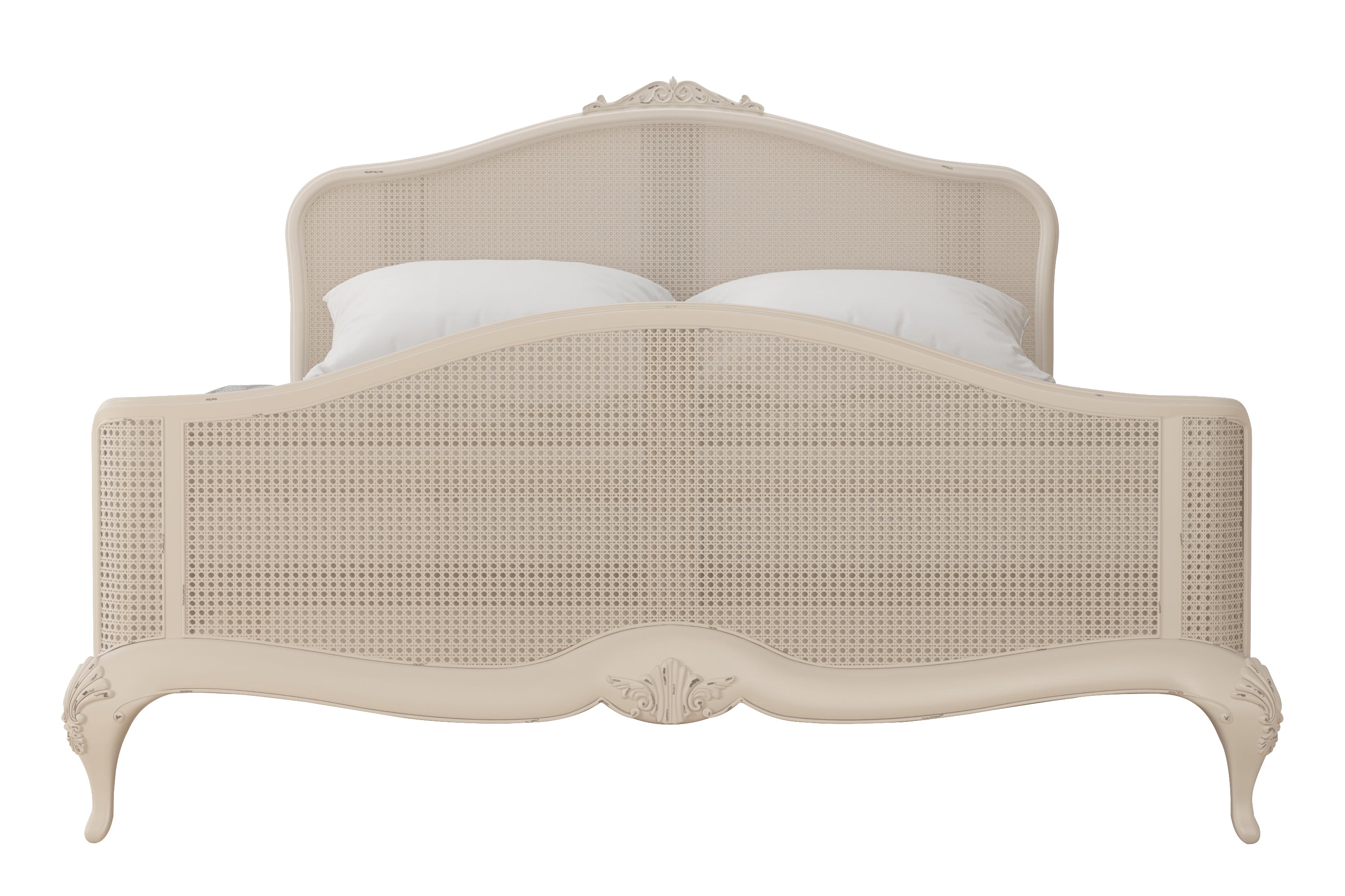 Ivory Rattan High End Bed Frame