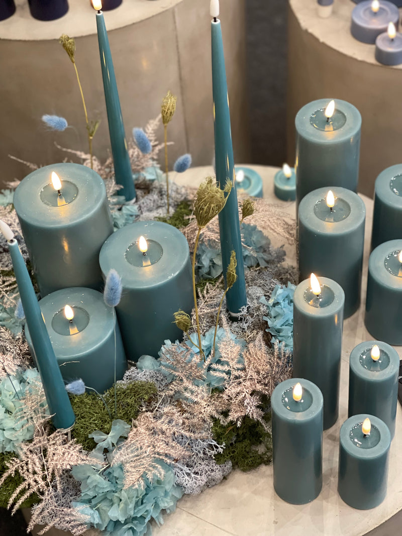 Deluxe Homeart Jade Green Flameless LED Candle Real Flame Technology