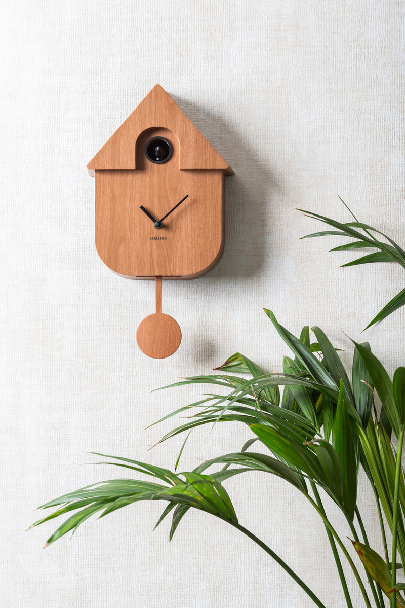 Wood Effect Modern Cuckoo Clock
