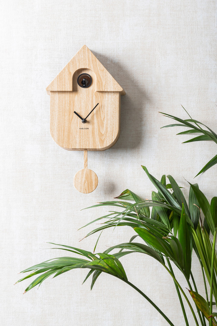 Wood Effect Modern Cuckoo Clock